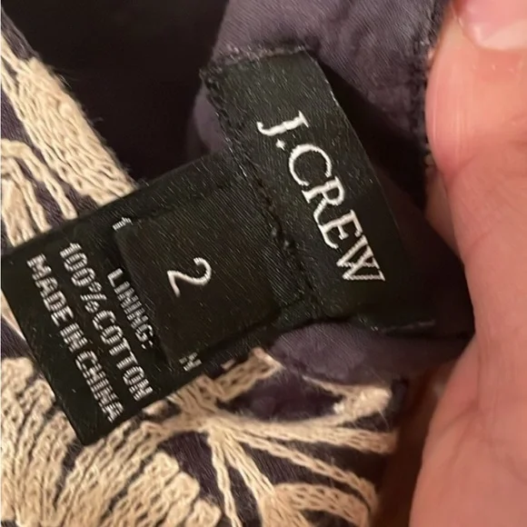 J.Crew Embroidered Dress tan brown sz 2 - Picture 6 of 6